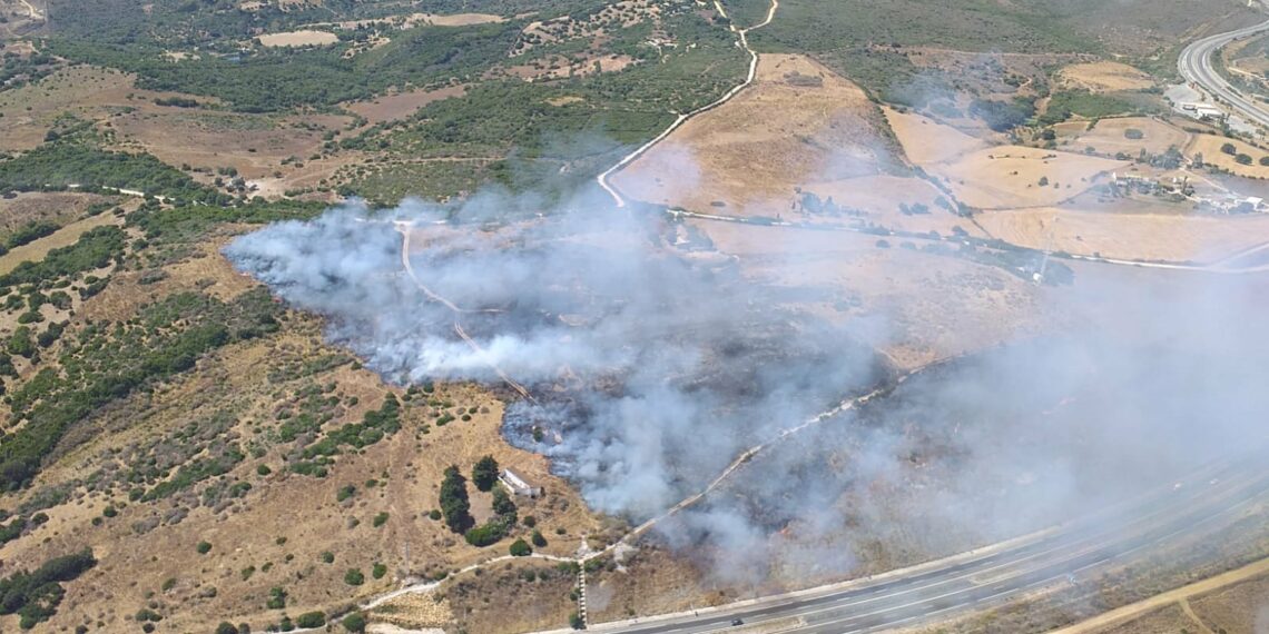 Declarado un incendio forestal en Manilva