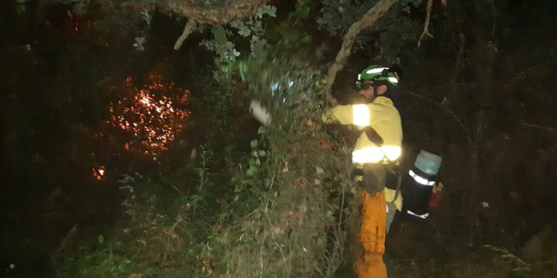 Bomberos extinguen un incendio esta madrugada entre Marbella y Ojén