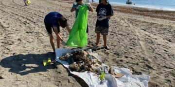 La limpieza de fondos marinos y playas recoge 200 kilos de residuos