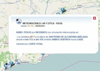 Cortada la AP-7 a su paso por Estepona y Marbella