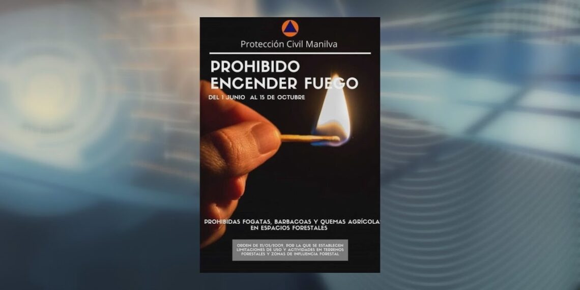 El Ayuntamiento de Manilva recuerda la orden por la que se prohíbe hacer fuego