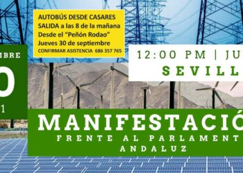 Casares fleta un autobús para la manifestación contra la instalación masiva de plantas de renovables