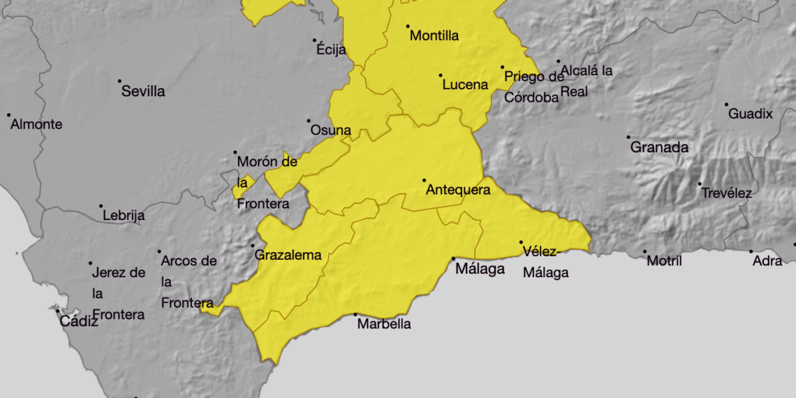 La AEMET activa el aviso amarillo por lluvias en la Costa del Sol hasta la noche hoy viernes