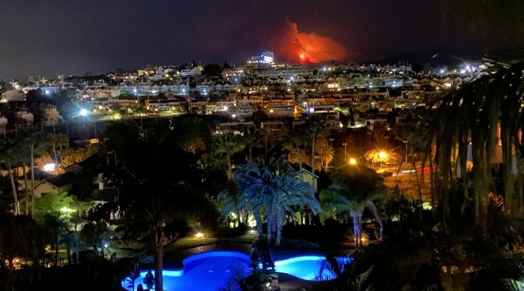 Las llamas se acercan a Estepona y obligan a cortar la carretera de Los Reales