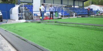 Así avanzan las obras que harán lucir el verde del campo de Las Viñas en Manilva