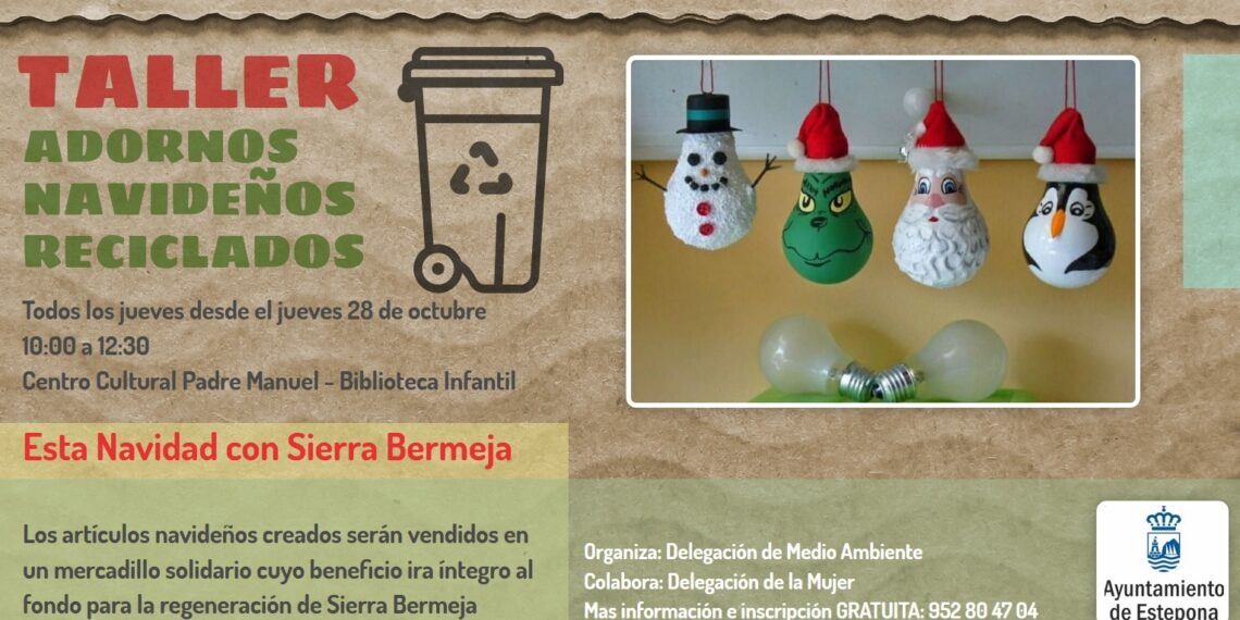 Estepona organiza un taller solidario para elaborar adornos navideños con materiales reciclados