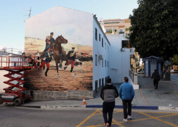 Un mural sobre el marqués del Duero una nueva fachada en San Pedro Alcántara