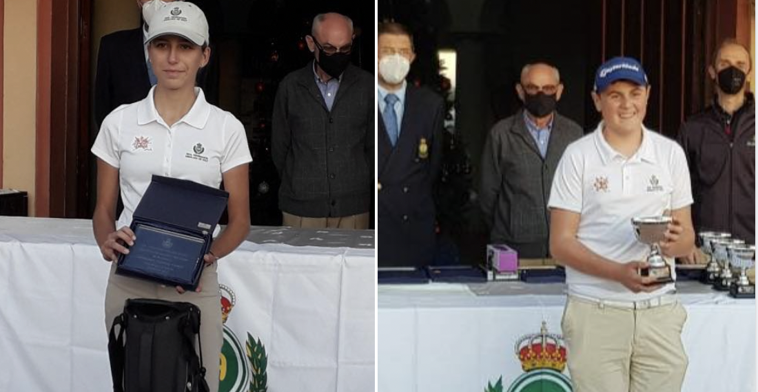 Los golfistas de Secadero Cristóbal Varo y Marta Aguilar, campeones este fin de semana