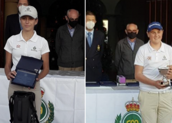 Los golfistas de Secadero Cristóbal Varo y Marta Aguilar, campeones este fin de semana
