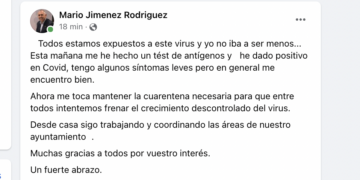 Mario Jiménez, alcalde de Manilva, positivo por Covid-19