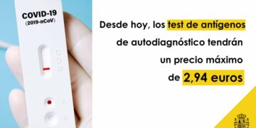 Desde hoy, el precio máximo de los test de antígenos es de 2,94€