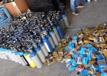 Cuatro detenidos de una red que tenía 800 bombonas de gas de la risa para fiestas en Marbella