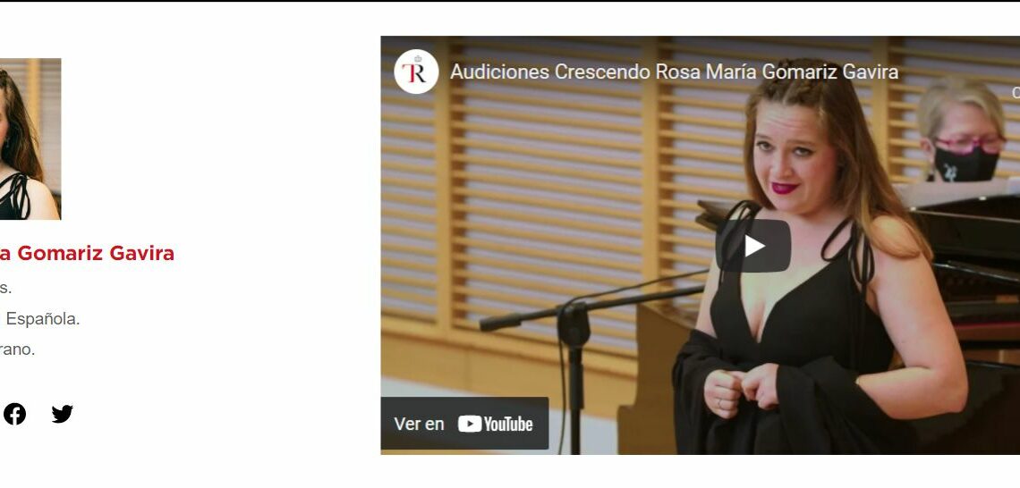 Apoyo a la joven soprano Rosa Gomariz, hija de casareños para participar en ‘Crescendo. Creamos Ópera’