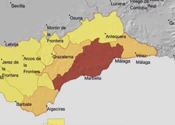 Aviso rojo en la Costa del Sol: riego extremo por fuertes lluvias hasta mediodía del lunes