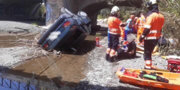 Cuatro heridos, dos de ellos atropellados y lanzados por un puente, en la avenida litoral de Estepona