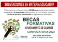 Últimos días para solicitar las Becas Formativas 2022