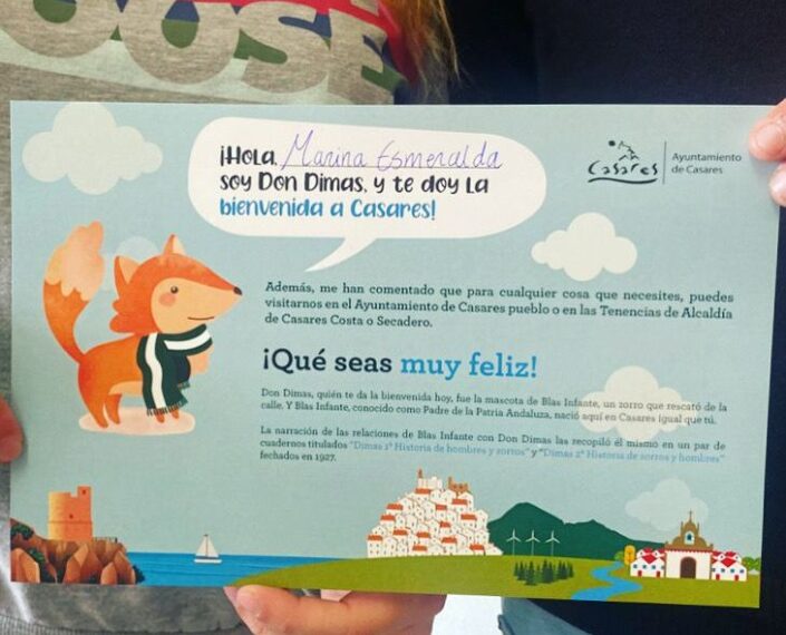 Casares impulsa la figura de Don Dimas, el zorro de Blas Infante, para dar la bienvenida a los recién nacidos