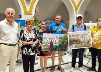 Dos paisajes urbanos de la plaza de Las Flores ganan el II Concurso de Pintura Rápida al Aire Libre