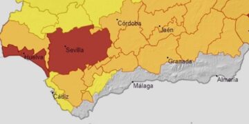 Así se reparten esta semana las alertas por temperaturas máximas en Andalucía