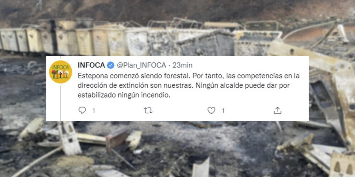 El INFOCA reprende a García Urbano por dar por estabilizado el incendio de Estepona