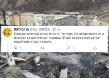 El INFOCA reprende a García Urbano por dar por estabilizado el incendio de Estepona