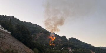 Declarado un incendio forestal en La Manga, Casares