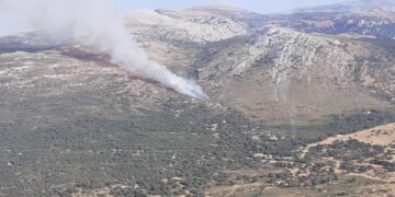 Infoca vigila el perímetro del incendio declarado el martes en el campo de tiro Las Navetas de Ronda