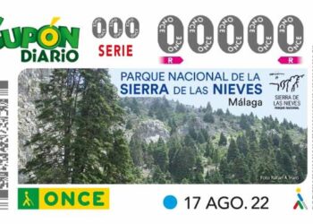 La ONCE dedica el cupón del 17 de agosto al Parque Nacional Sierra de las Nieves