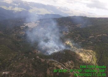 Declarado un incendio forestal en Jubrique, en el Valle del Genal