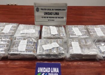 Cuatro detenidos en Torremolinos tras intentar mandar por mensajería casi 15 kilos de hachís