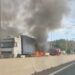 Un camión se ha incendiado en la A-7 a la altura de Mijas provoca el corte de un carril