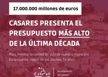 El presupuesto de Casares para 2023 aumenta en dos millones con respecto a este año y se sitúa en 17,5 millones de euros