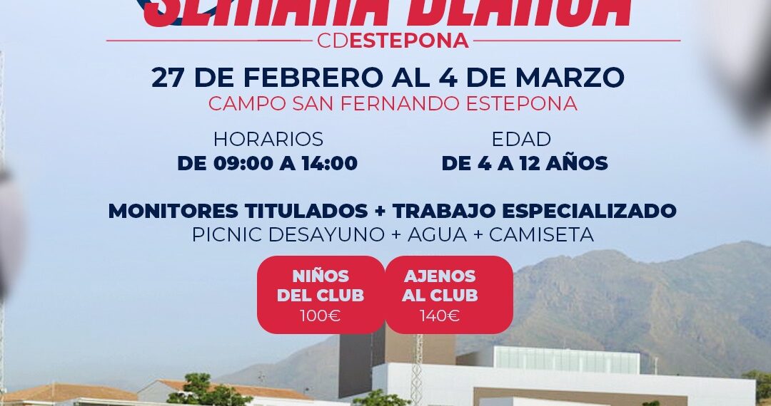El campo de fútbol San Fernando acogerá del 27 de febrero al 4 de marzo el primer Clínic de Fútbol de Semana Blanca
