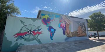 La Alcaldía de Secadero prepara el nuevo espacio de juegos de balones en la Plaza de Andalucía