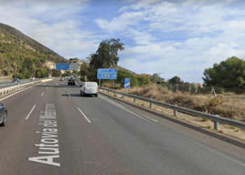 Un motorista resulta herido en un accidente de tráfico en la AP-7 en Benalmádena