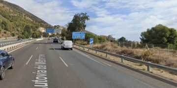 Un motorista resulta herido en un accidente de tráfico en la AP-7 en Benalmádena