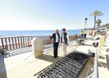 Comienza la sustitución de barandillas en el Paseo Marítimo de Marbella