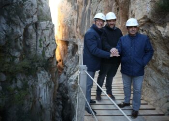 El Caminito del Rey recupera este viernes su recorrido habitual tras repararse los daños por desprendimientos