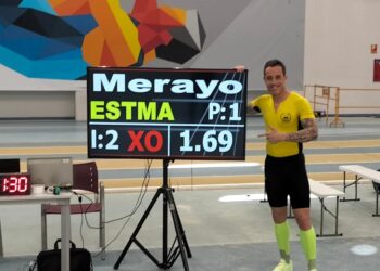 El atleta afincado en Casares Luis Merayo, campeón de salto de altura del Campeonato de España Máster 50
