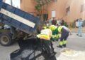 Trabajos de mejora del asfalto de Manilva Beach