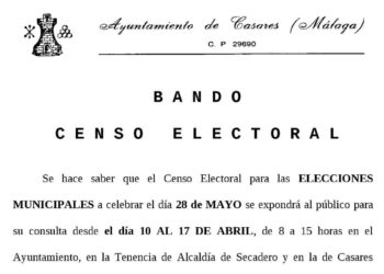 Exposición al público del Censo Electoral para las Municipales del 28 de Mayo en Casares
