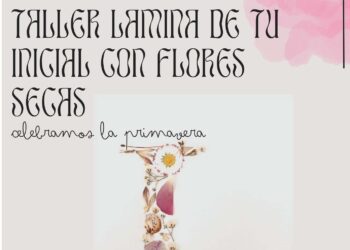 Taller lamina de tu inicial con flores secas en Casares