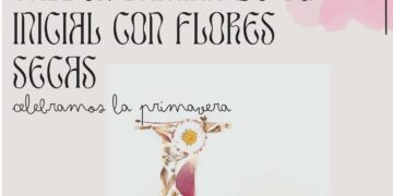 Taller lamina de tu inicial con flores secas en Casares