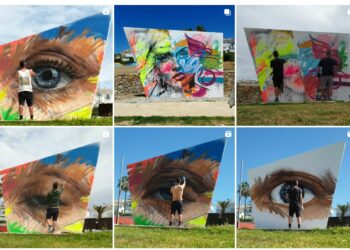 «Eye on Casares» es la nueva obra de arte urbano que está expuesta en el parque Los Alegres de Casares Costa