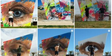 «Eye on Casares» es la nueva obra de arte urbano que está expuesta en el parque Los Alegres de Casares Costa