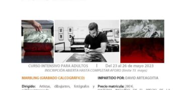 Abierto el plazo de inscripción para el curso de grabado calcográfico en Marbella, que se impartirá del 23 al 26 de mayo