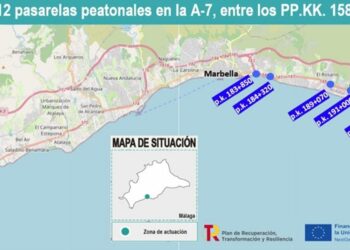 Formalizada por 1,8 millones la reparación de 12 pasarelas peatonales en la A-7 en Estepona, Marbella y Mijas