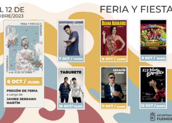 Diana Navarro, Taburete, Antonio José, Serafín Zubiri y Cantajuegos  actuarán en la Feria del Rosario de Fuengirola