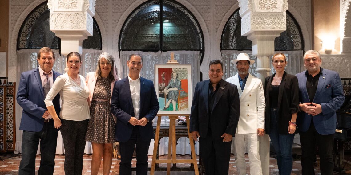 El Bil Bil, repleto para la presentación del retrato de Imperio Argentina, obra del artista internacional José Luis Puche