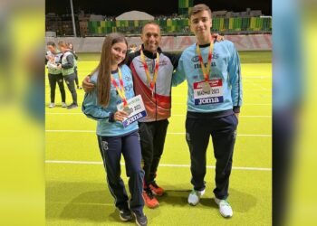 Los atletas, María Borondo y Hugo Torres, subcampeones de España